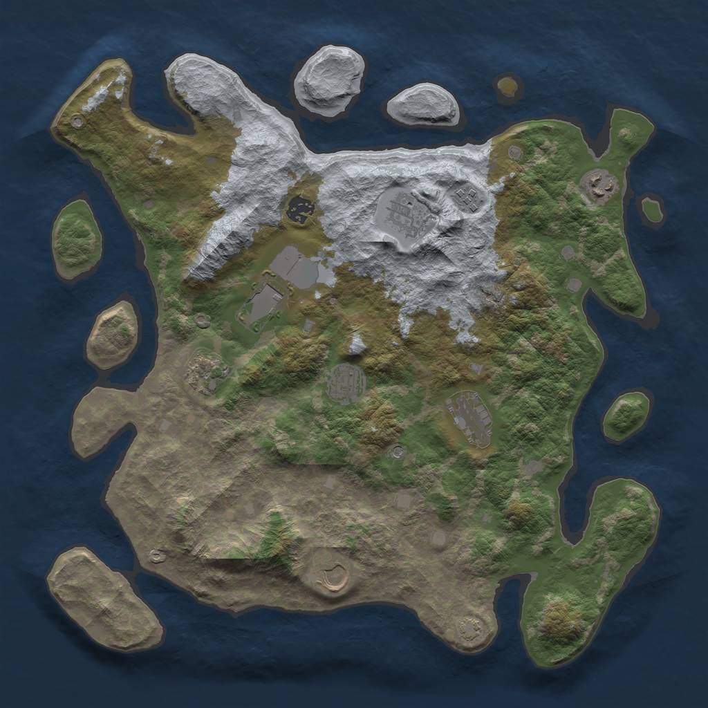 Rust Map: Barren, Size: 4000, Seed: 2013303269, 13 Monuments
