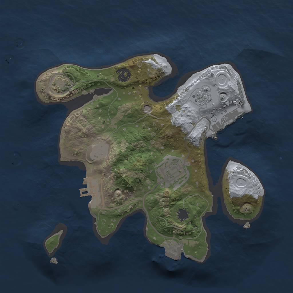 Rust Map: Procedural Map, Size: 2100, Seed: 2141550645, 8 Monuments