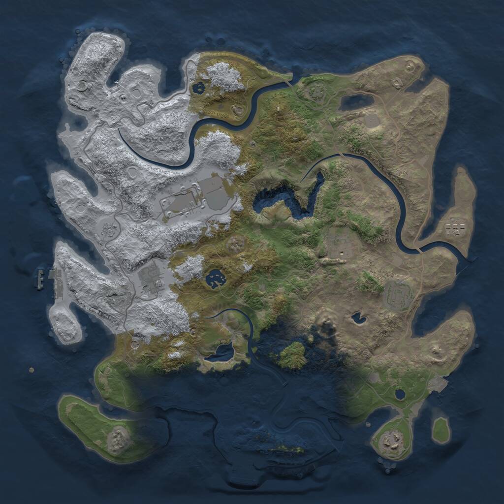 Rust Map: Procedural Map, Size: 4000, Seed: 37890290, 13 Monuments
