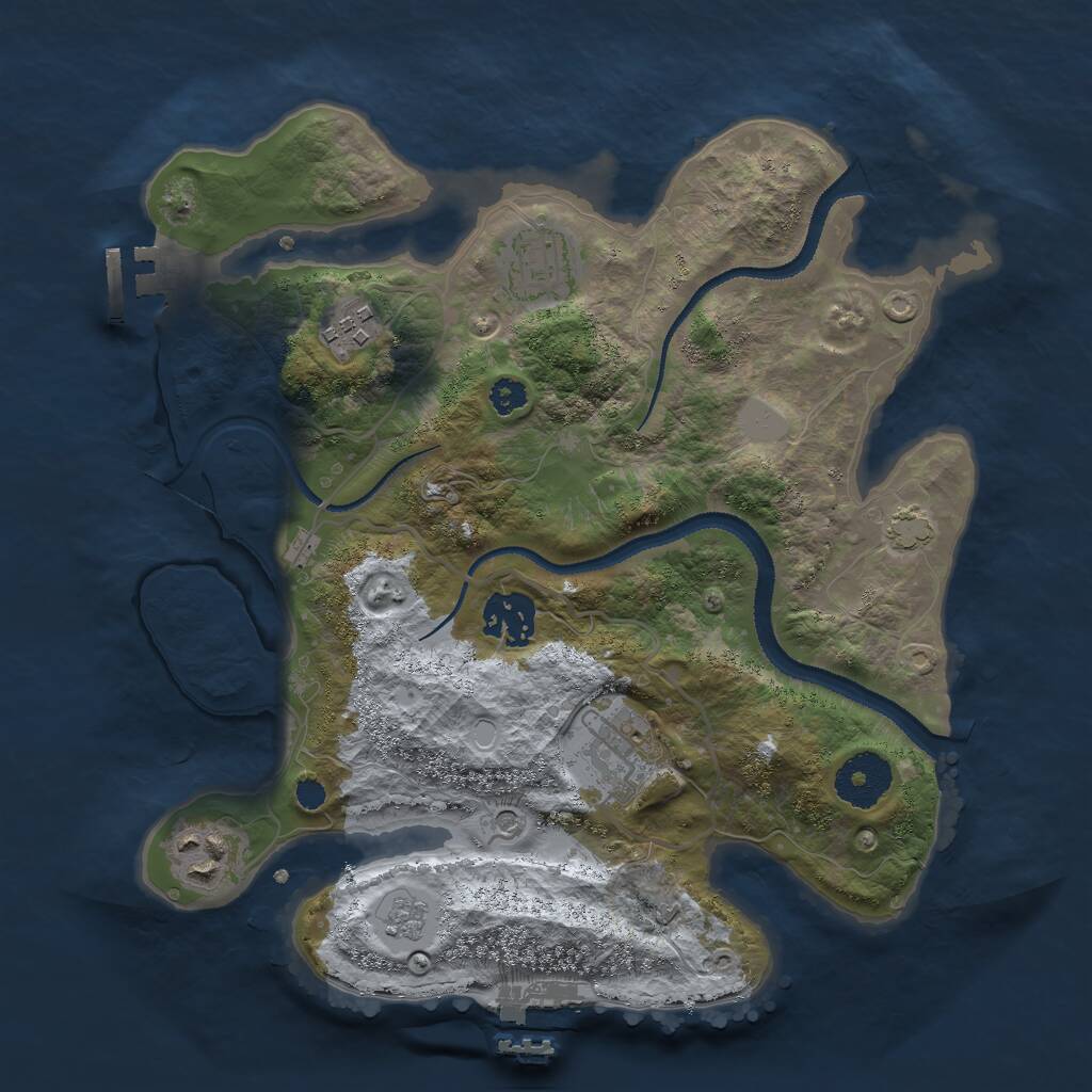 Rust Map: Procedural Map, Size: 3000, Seed: 1531345597, 11 Monuments