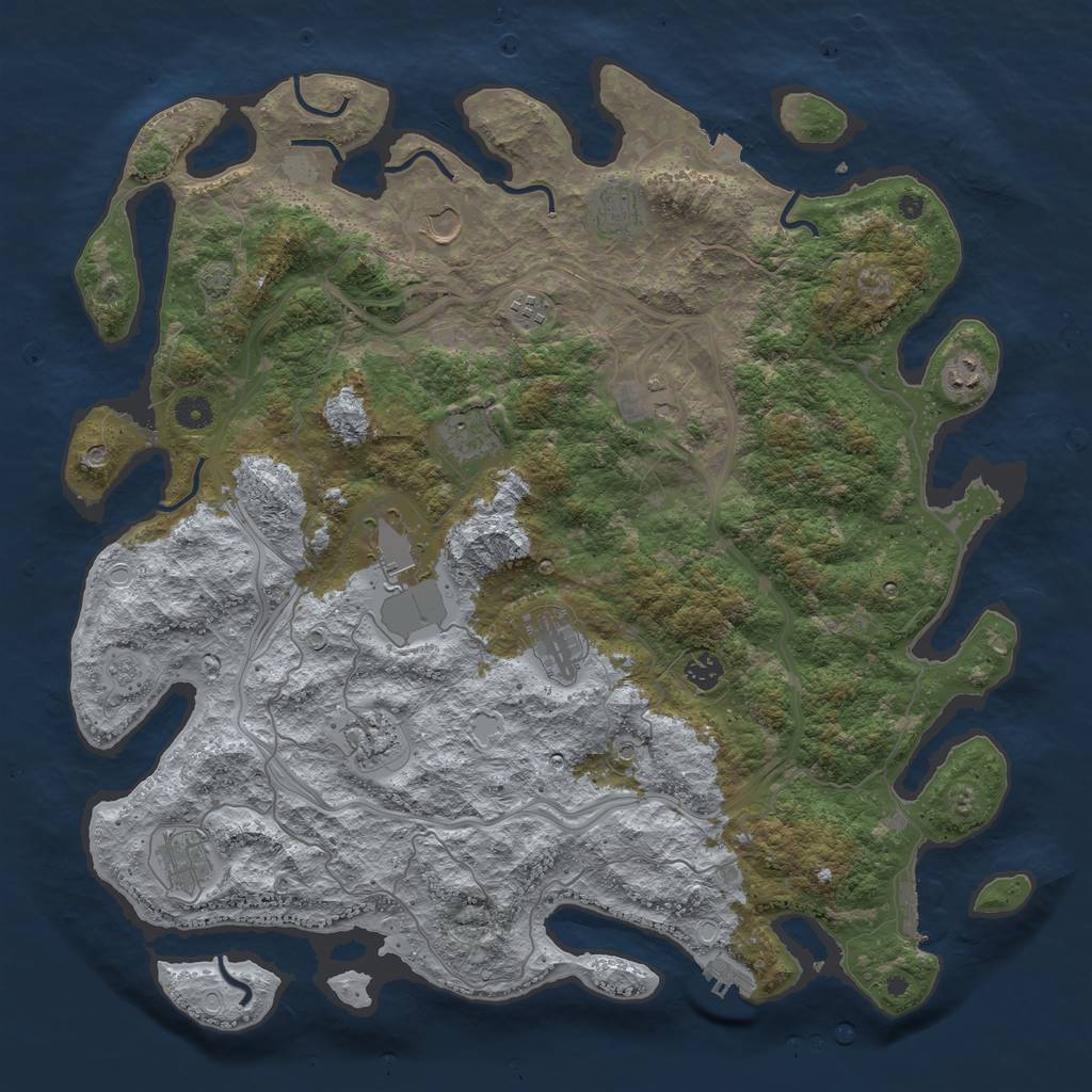 Rust Map: Procedural Map, Size: 4550, Seed: 25487, 19 Monuments