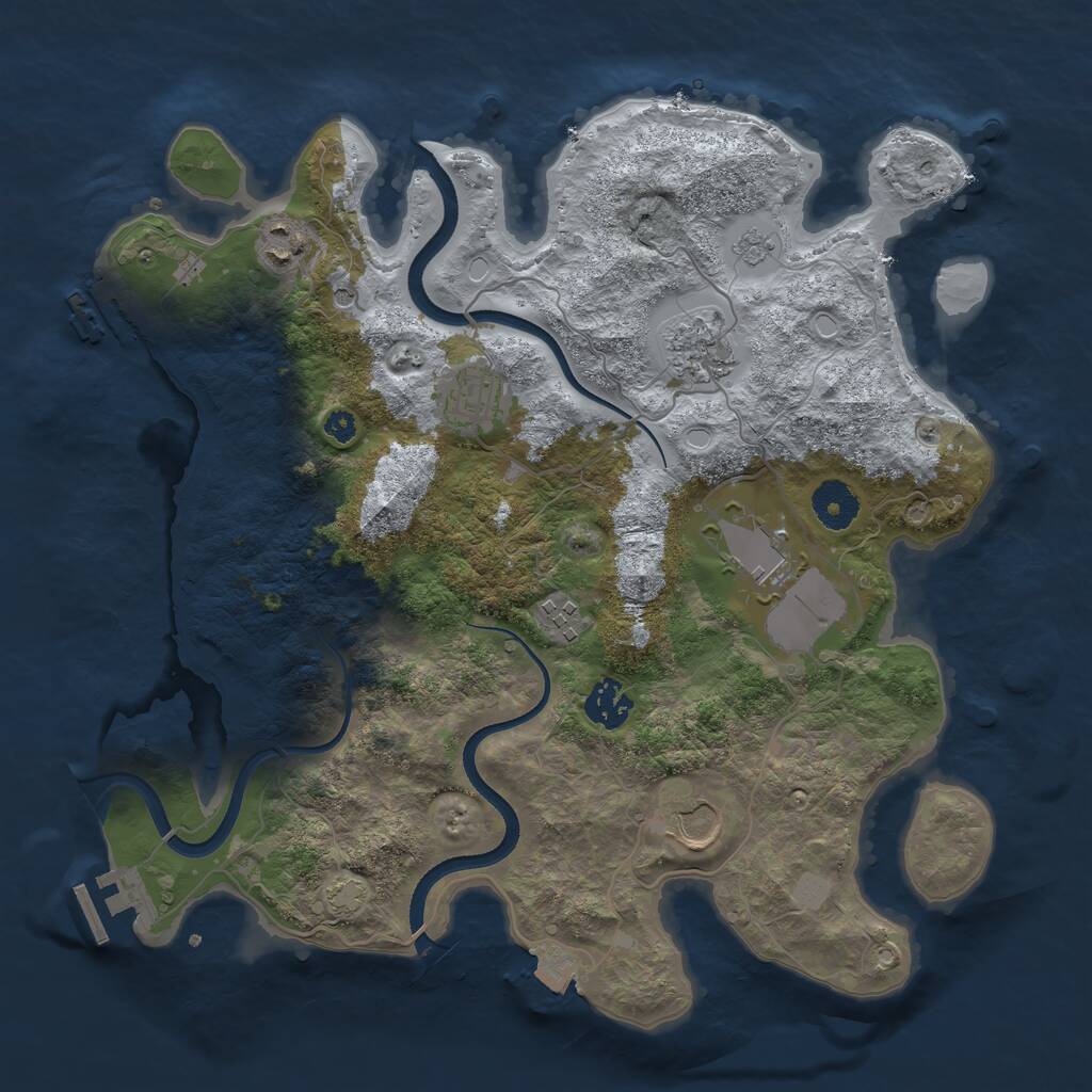 Rust Map: Procedural Map, Size: 3500, Seed: 1779358282, 13 Monuments