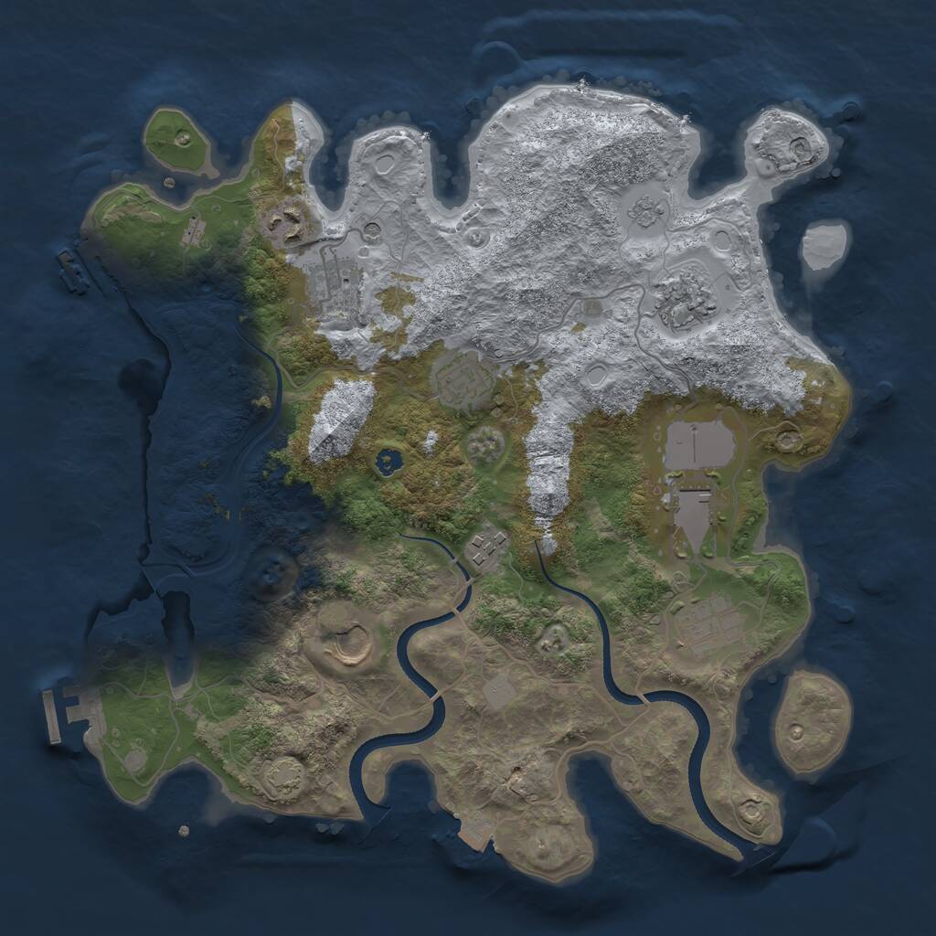 Rust Map: Procedural Map, Size: 3500, Seed: 1779358282, 14 Monuments