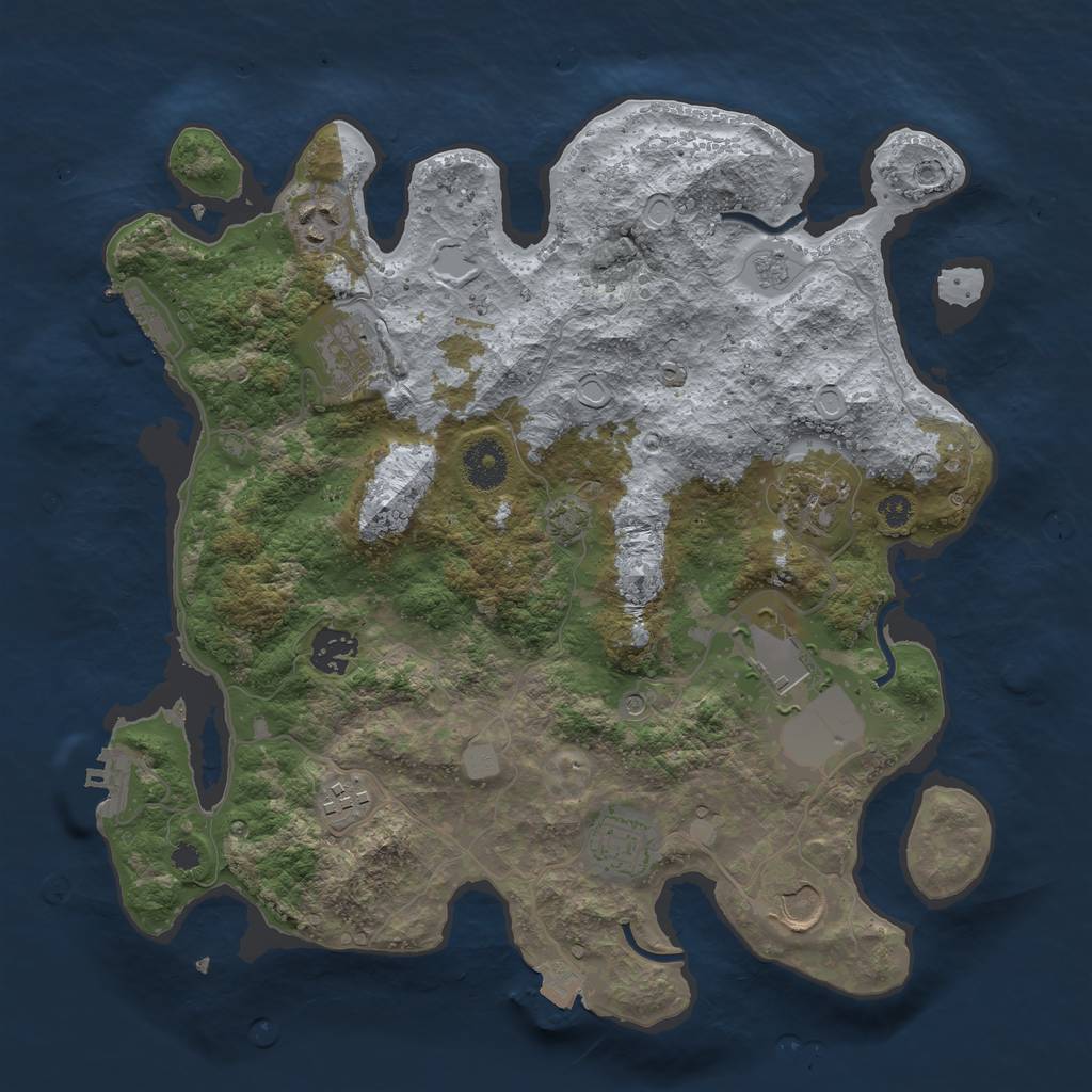 Rust Map: Procedural Map, Size: 3500, Seed: 1779358282, 16 Monuments