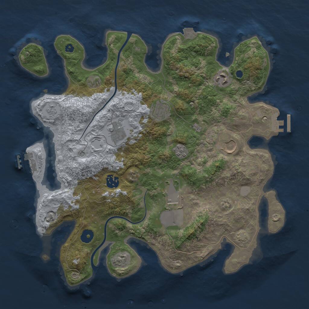 Rust Map: Procedural Map, Size: 3500, Seed: 523772072, 13 Monuments