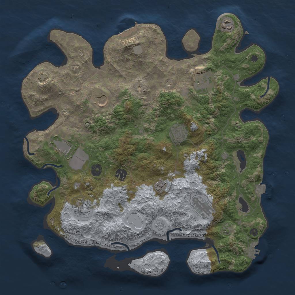 Rust Map: Procedural Map, Size: 3750, Seed: 1768234671, 17 Monuments