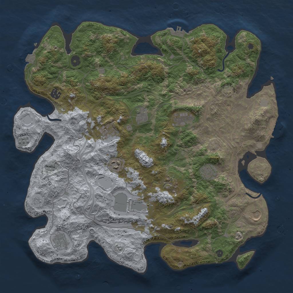 Rust Map: Procedural Map, Size: 4250, Seed: 36787688, 19 Monuments