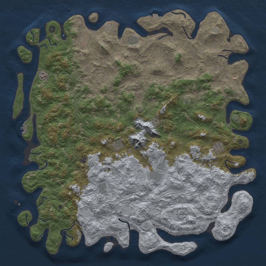 Rust Map: Procedural Map, Size: 5820, Seed: 55000, 18 Monuments