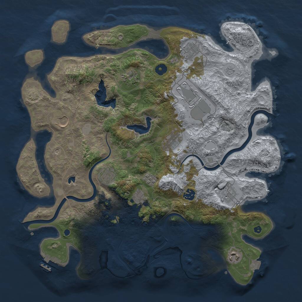 Rust Map: Procedural Map, Size: 4000, Seed: 15653872, 16 Monuments