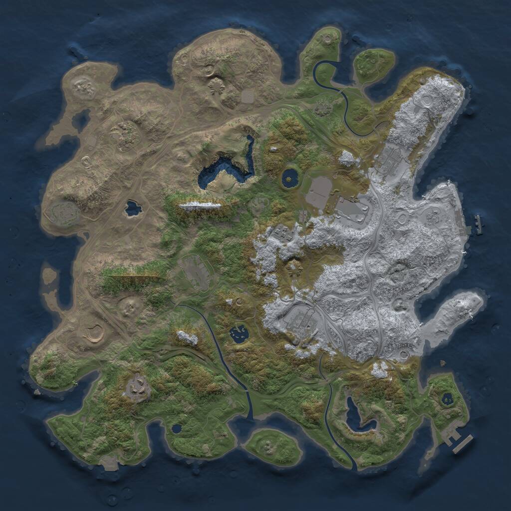 Rust Map: Procedural Map, Size: 4250, Seed: 61960320, 16 Monuments