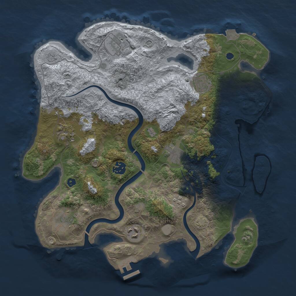 Rust Map: Procedural Map, Size: 3400, Seed: 30700847, 13 Monuments