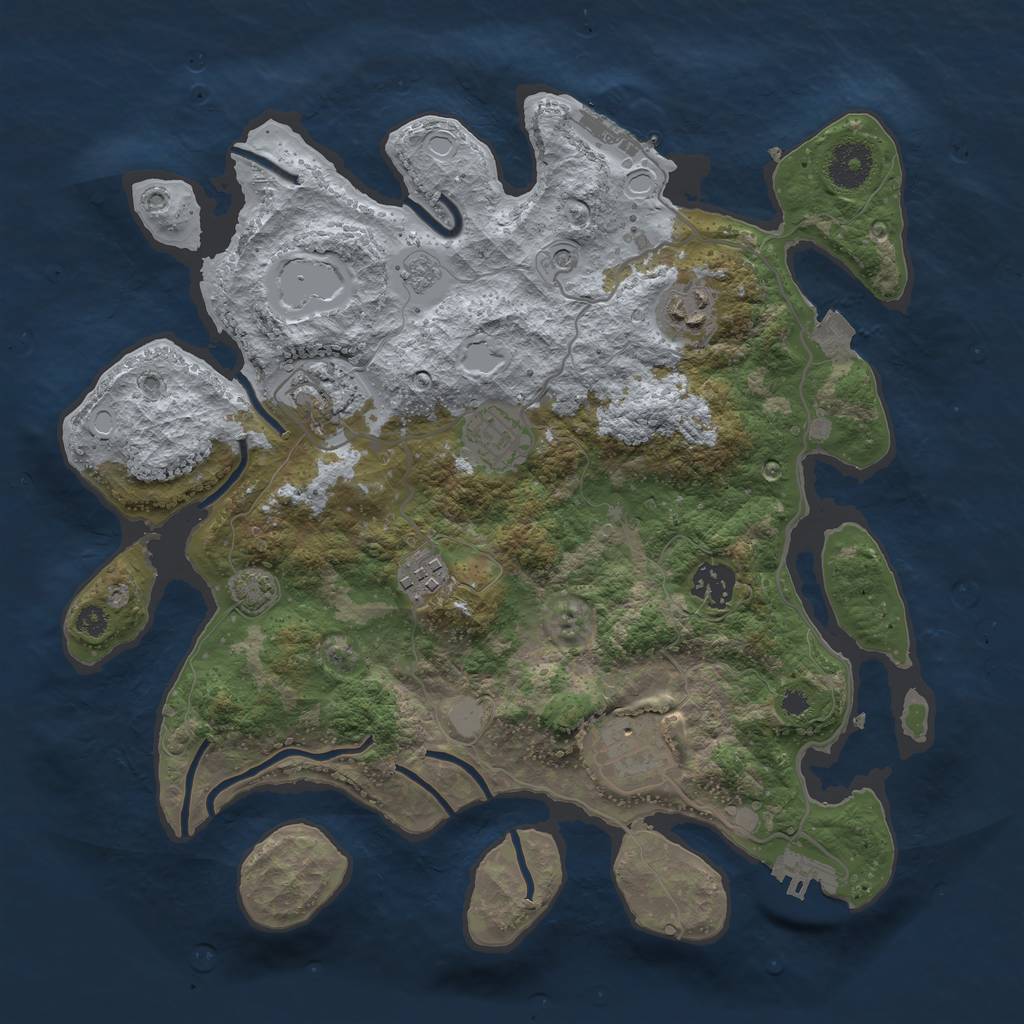 Rust Map: Procedural Map, Size: 3400, Seed: 15084569, 14 Monuments
