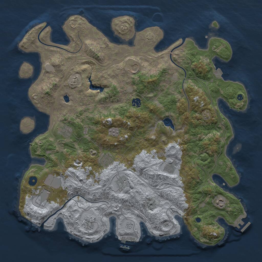 Rust Map: Procedural Map, Size: 4250, Seed: 189956422, 16 Monuments