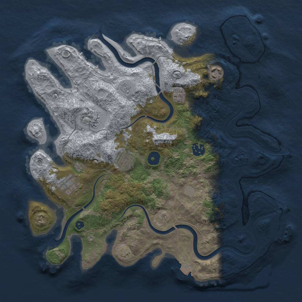 Rust Map: Procedural Map, Size: 3450, Seed: 9645228, 10 Monuments