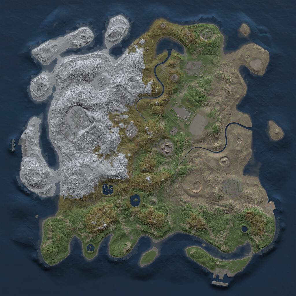 Rust Map: Procedural Map, Size: 3850, Seed: 98200385, 14 Monuments