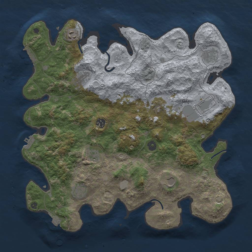 Rust Map: Procedural Map, Size: 3950, Seed: 20191529, 18 Monuments