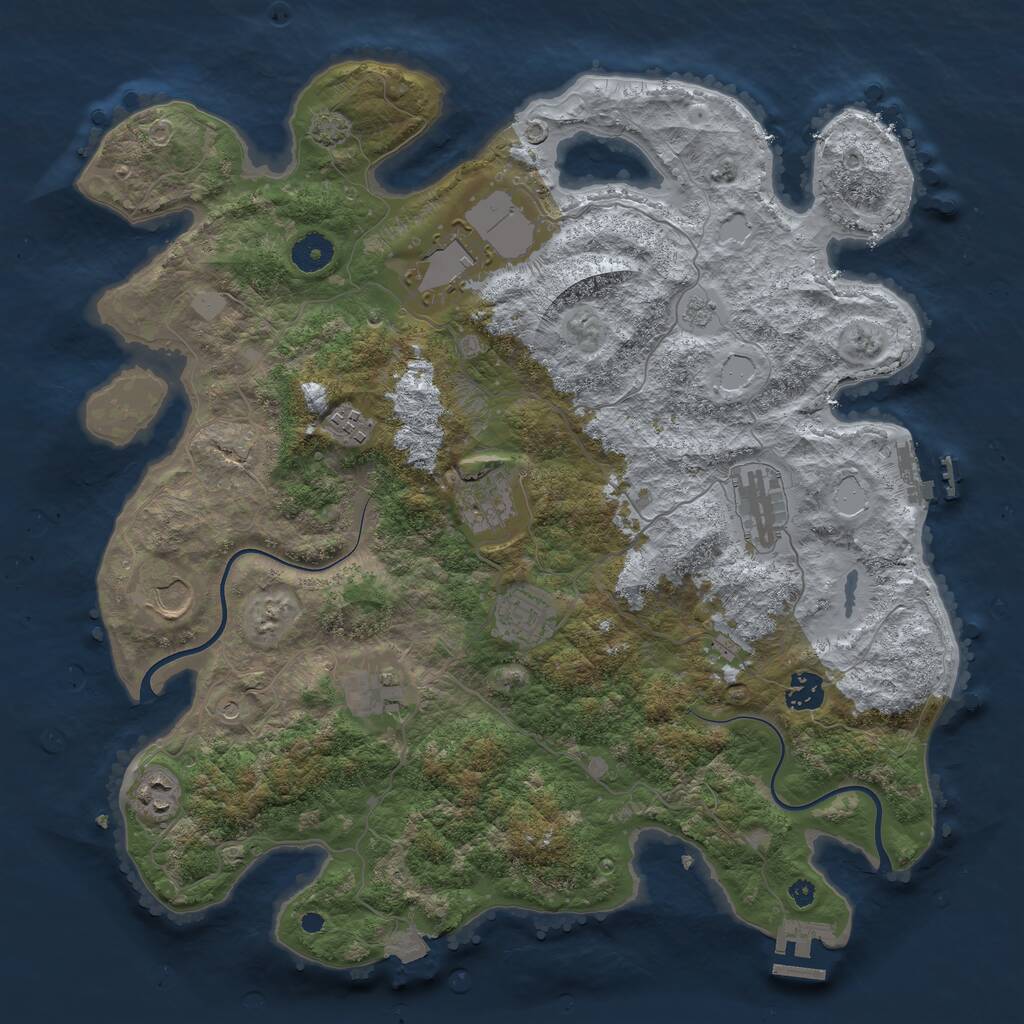 Rust Map: Procedural Map, Size: 3900, Seed: 33962767, 15 Monuments