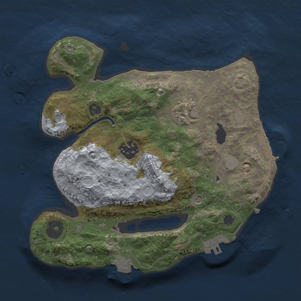 Rust Map: Procedural Map, Size: 2500, Seed: 75511, 9 Monuments