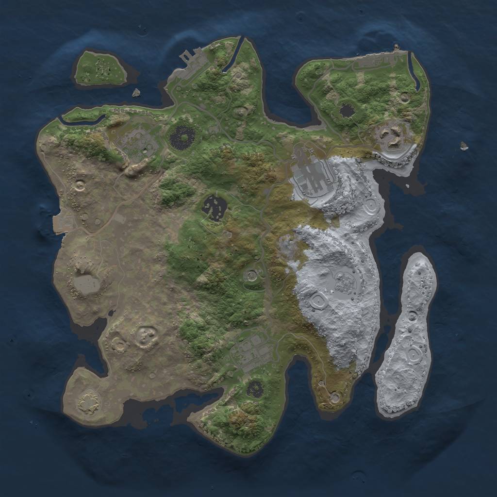 Rust Map: Procedural Map, Size: 3000, Seed: 27773, 13 Monuments