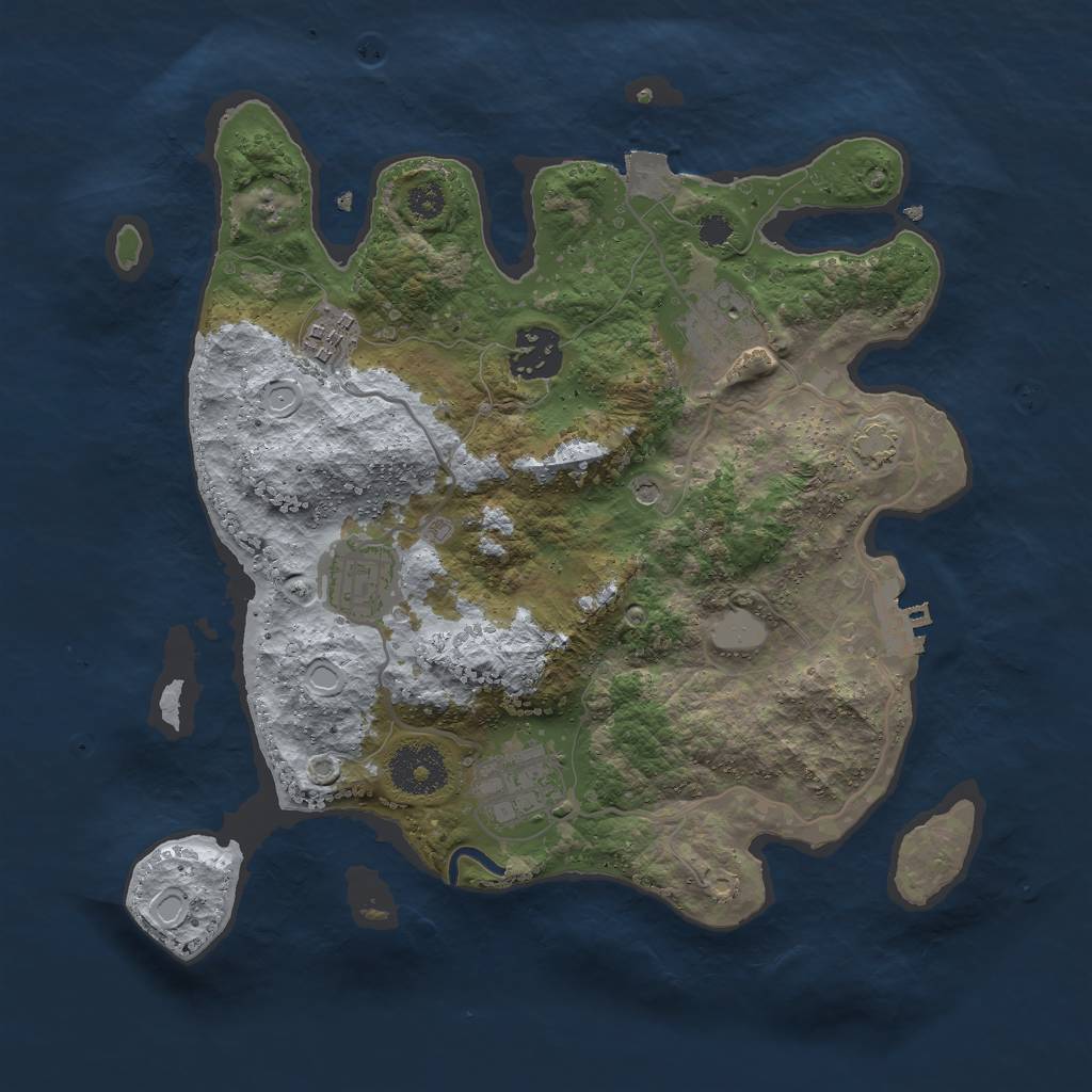 Rust Map: Procedural Map, Size: 3000, Seed: 10626, 11 Monuments