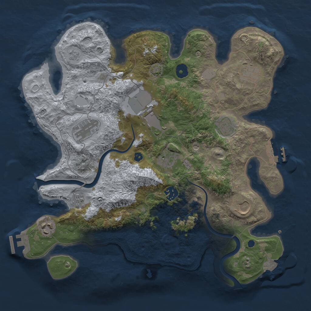 Rust Map: Procedural Map, Size: 3500, Seed: 779590497, 15 Monuments