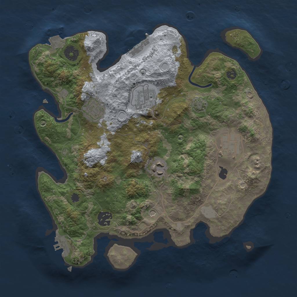 Rust Map: Procedural Map, Size: 3000, Seed: 564736634, 12 Monuments