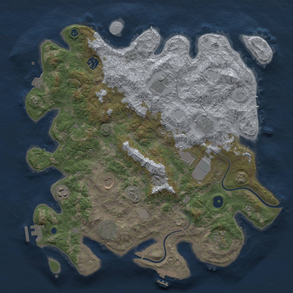 Rust Map: Procedural Map, Size: 3900, Seed: 88587667, 15 Monuments
