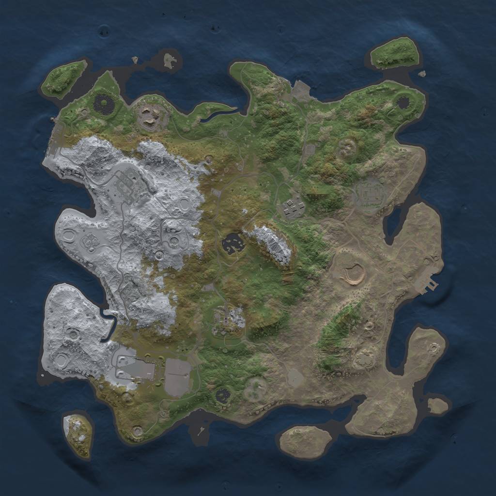 Rust Map: Procedural Map, Size: 3500, Seed: 1530243332, 16 Monuments