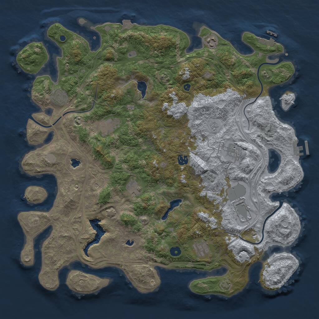 Rust Map: Procedural Map, Size: 4500, Seed: 6815, 15 Monuments