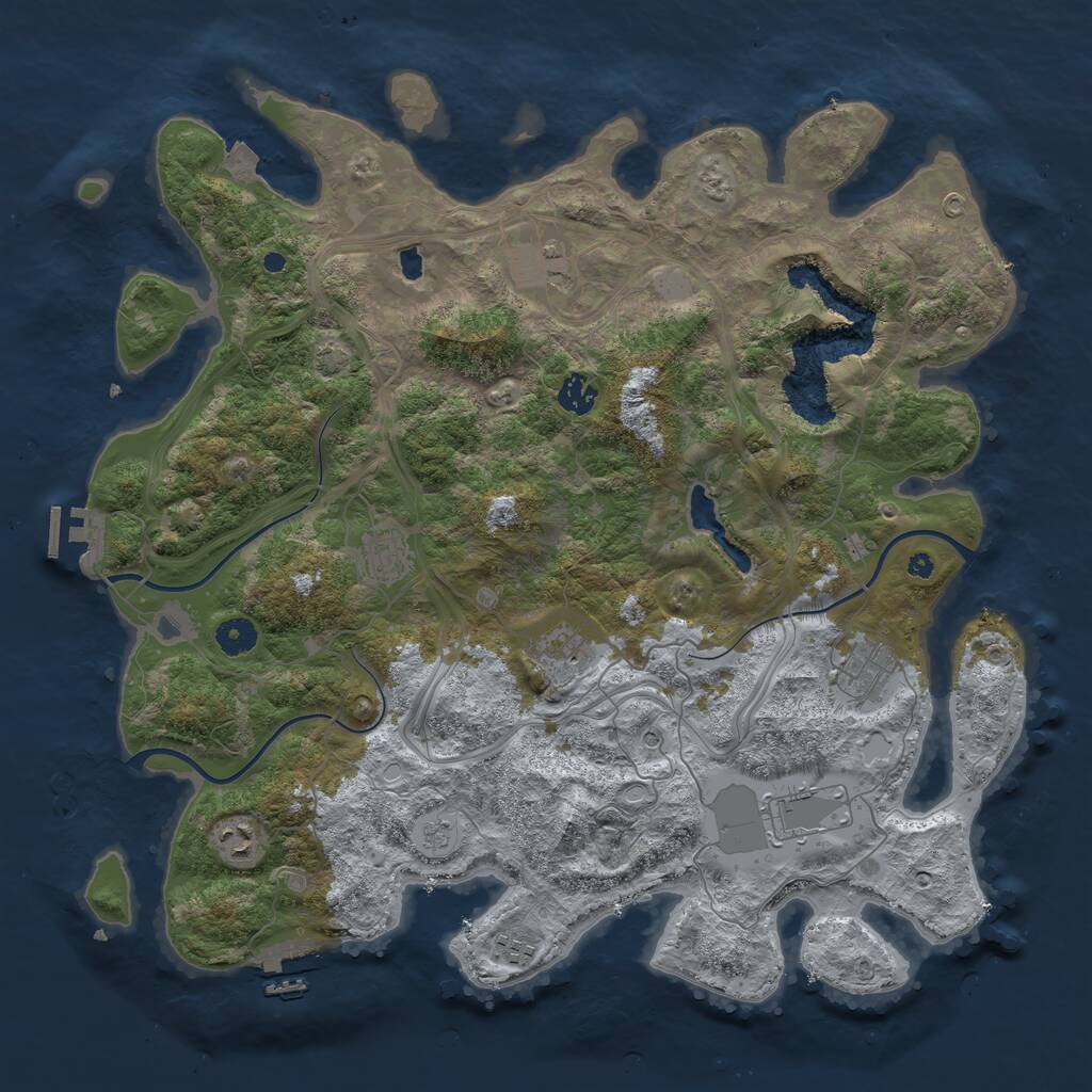 Rust Map: Procedural Map, Size: 4250, Seed: 47330001, 14 Monuments
