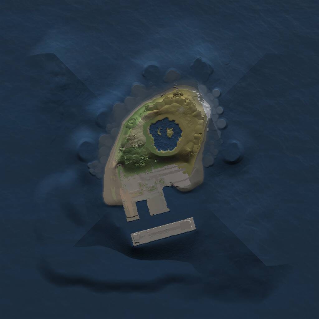 Rust Map: Procedural Map, Size: 1000, Seed: 5525, 2 Monuments