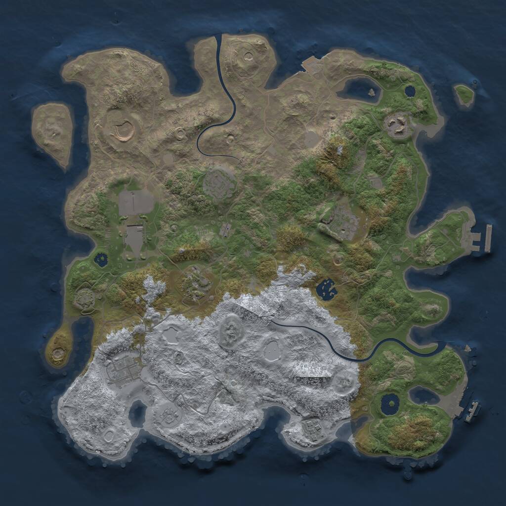 Rust Map: Procedural Map, Size: 3700, Seed: 503988477, 15 Monuments