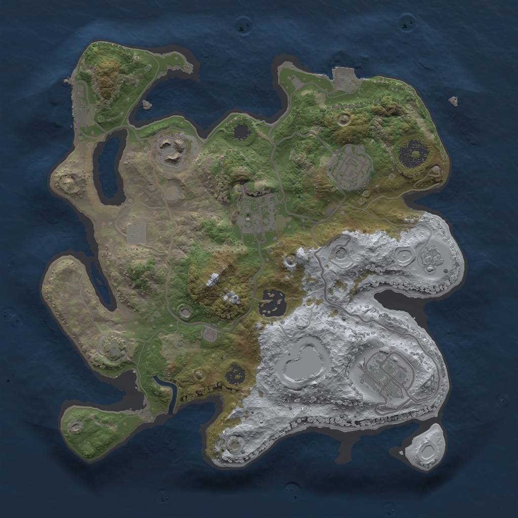 Rust Map: Procedural Map, Size: 2700, Seed: 35324525, 12 Monuments