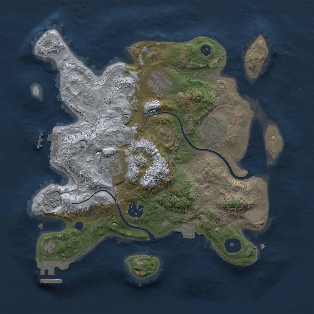 Rust Map: Procedural Map, Size: 3000, Seed: 227550301, 10 Monuments