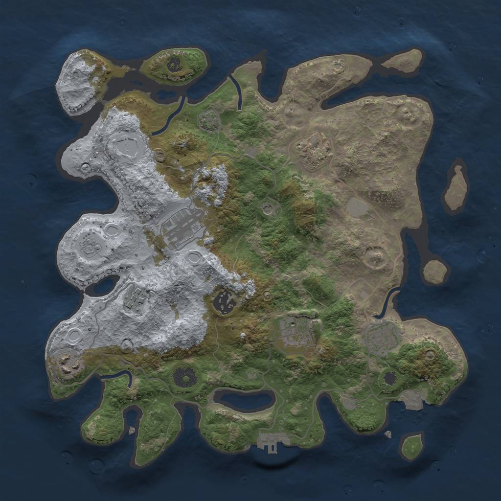 Rust Map: Procedural Map, Size: 3350, Seed: 85289922, 14 Monuments