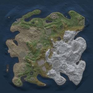 Thumbnail Rust Map: Procedural Map, Size: 3500, Seed: 1820669000, 17 Monuments