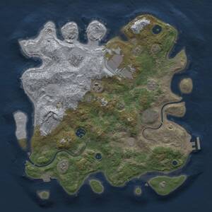 Thumbnail Rust Map: Procedural Map, Size: 3500, Seed: 43954548, 12 Monuments