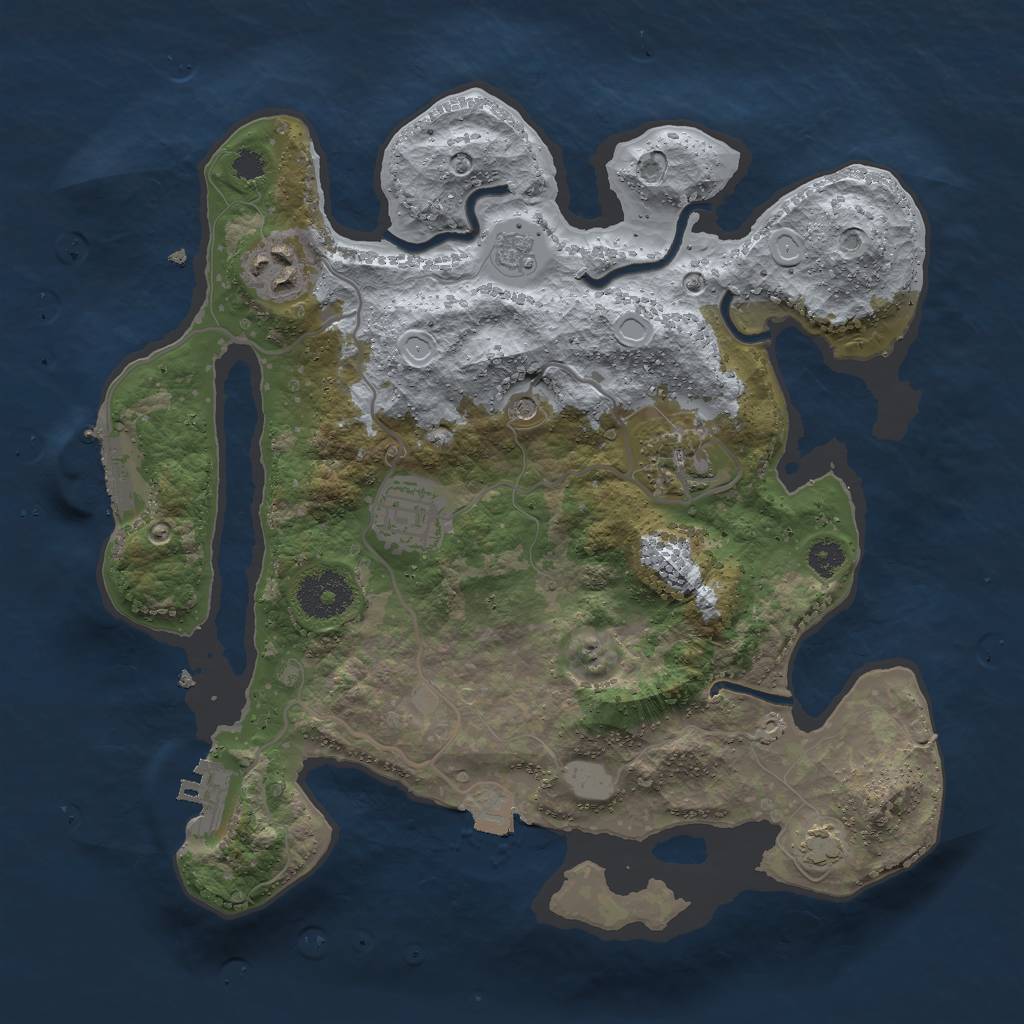 Rust Map: Procedural Map, Size: 3000, Seed: 230924, 11 Monuments