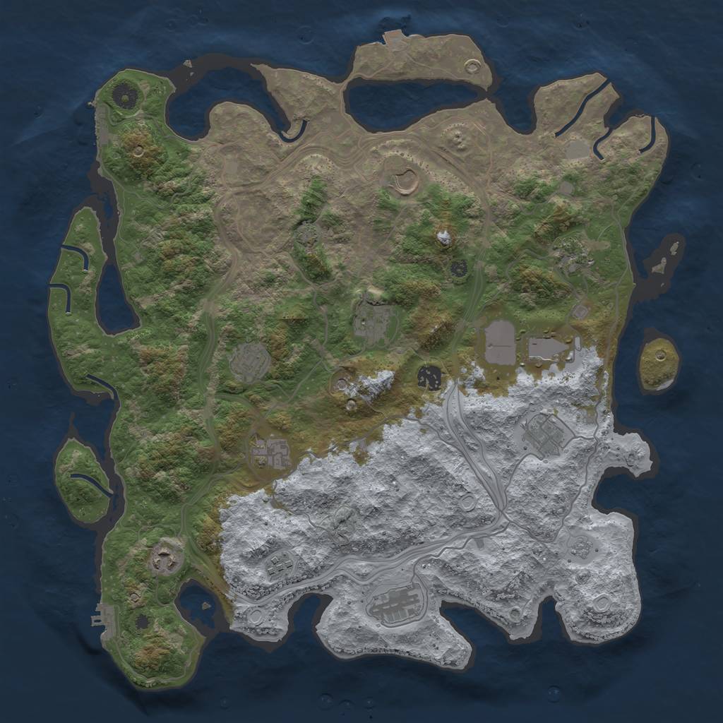 Rust Map: Procedural Map, Size: 4250, Seed: 73171335, 19 Monuments