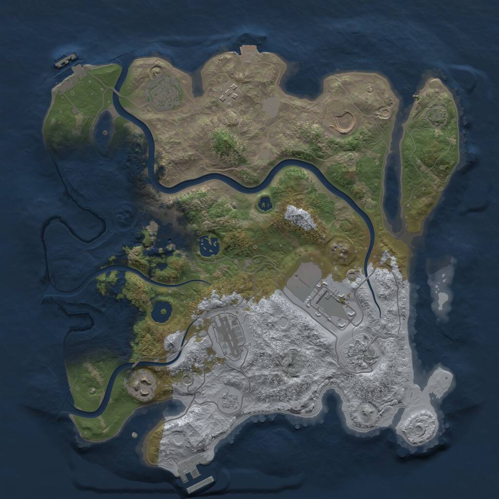Rust Map: Procedural Map, Size: 3500, Seed: 5690967, 15 Monuments