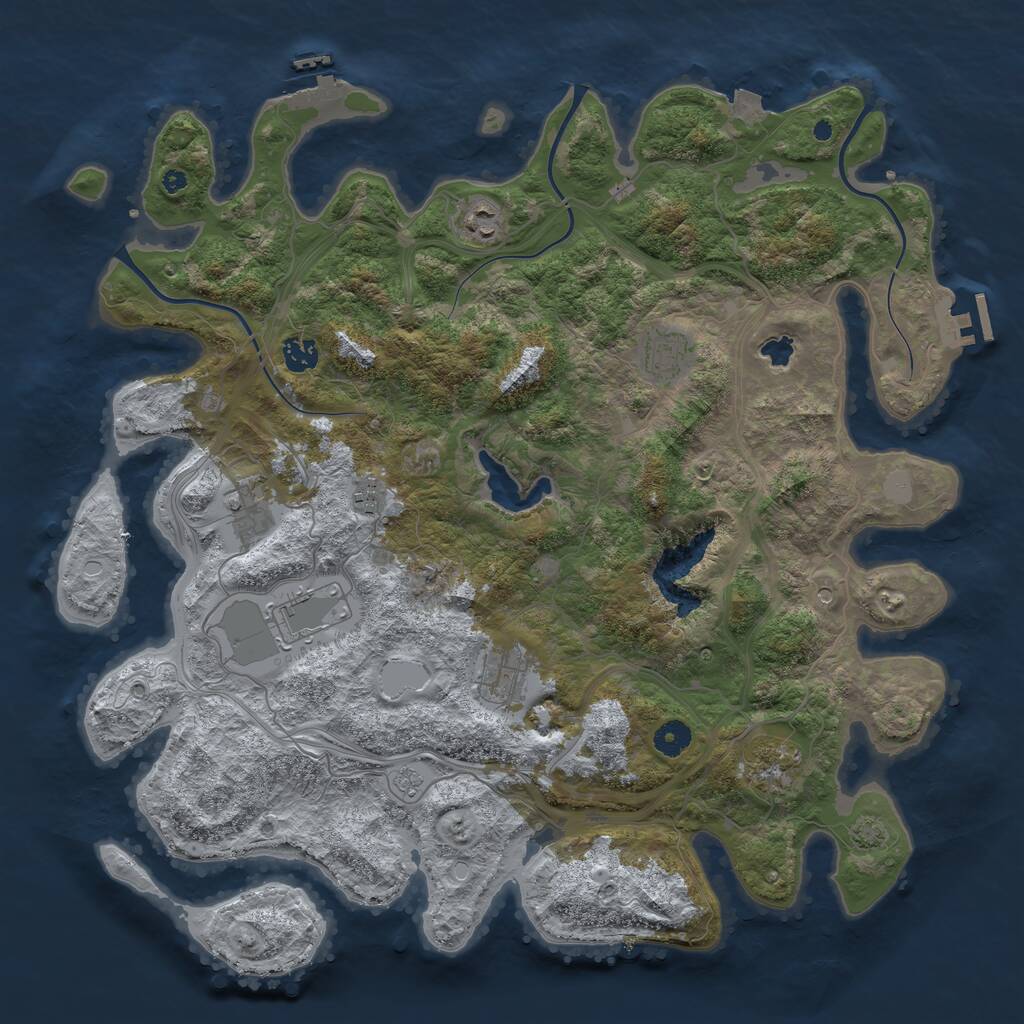 Rust Map: Procedural Map, Size: 4300, Seed: 64826112, 14 Monuments