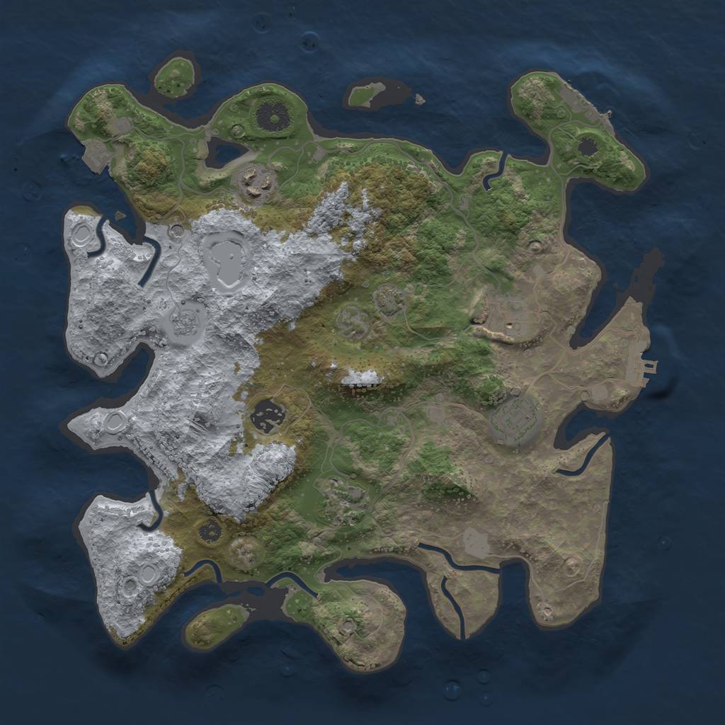 Rust Map: Procedural Map, Size: 3400, Seed: 40709375, 13 Monuments
