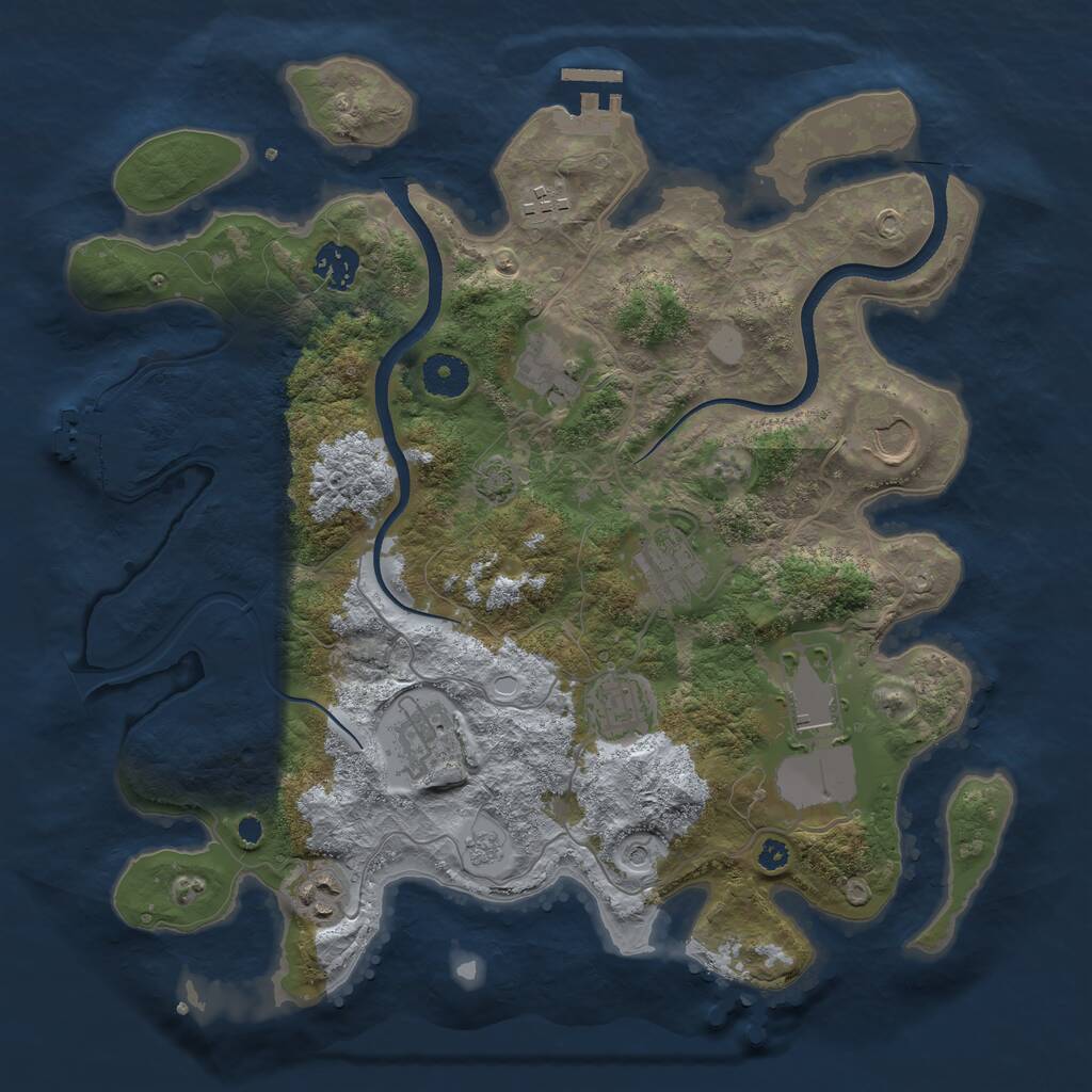 Rust Map: Procedural Map, Size: 3600, Seed: 81878793, 15 Monuments