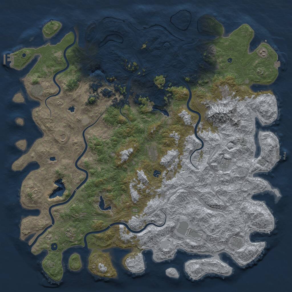 Rust Map: Procedural Map, Size: 6000, Seed: 11756310, 17 Monuments