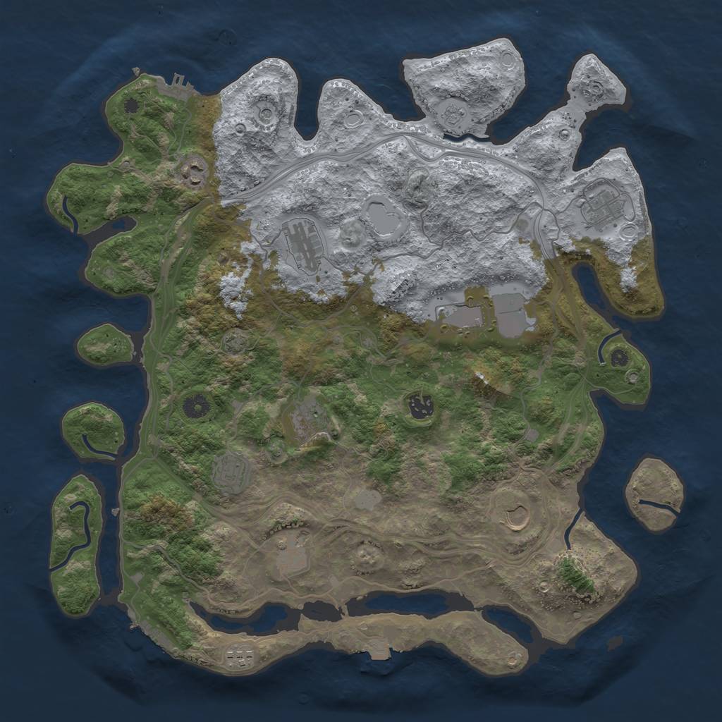 Rust Map: Procedural Map, Size: 4250, Seed: 71387728, 18 Monuments