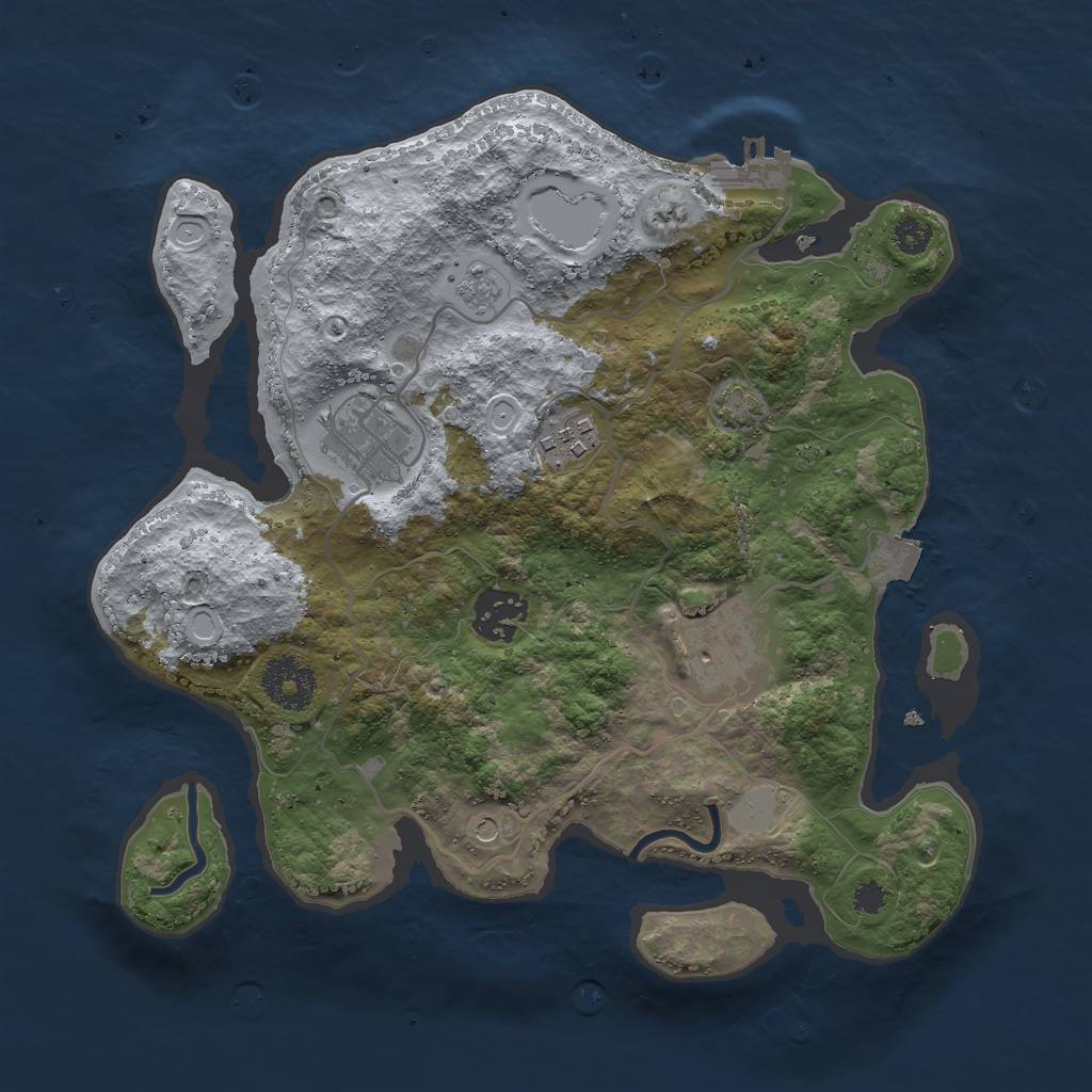 Rust Map: Procedural Map, Size: 3000, Seed: 8539714, 11 Monuments