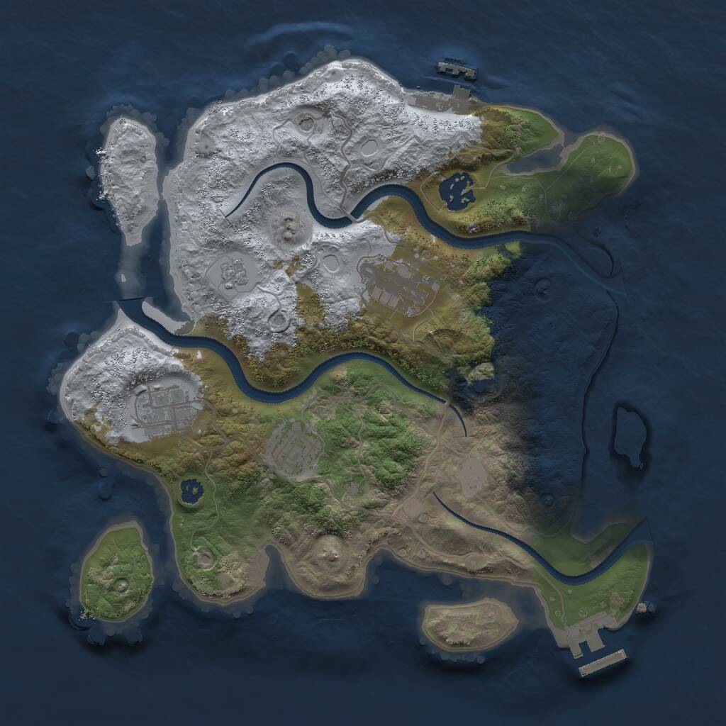 Rust Map: Procedural Map, Size: 3000, Seed: 8539714, 10 Monuments