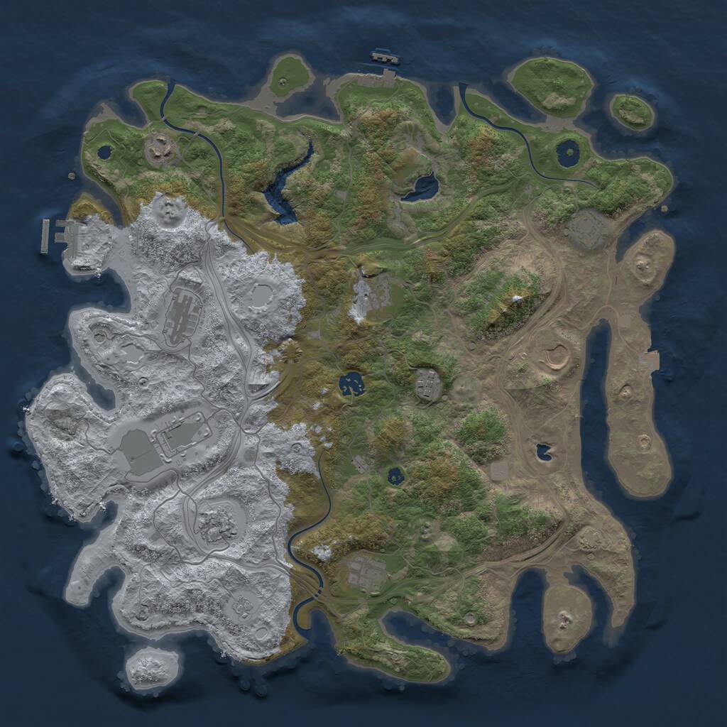 Rust Map: Procedural Map, Size: 4300, Seed: 68509162, 16 Monuments