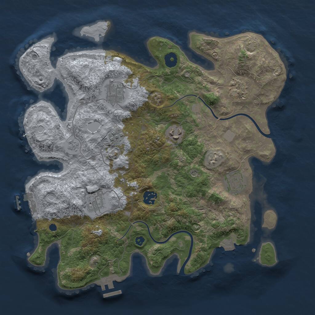 Rust Map: Procedural Map, Size: 3400, Seed: 56516163, 13 Monuments