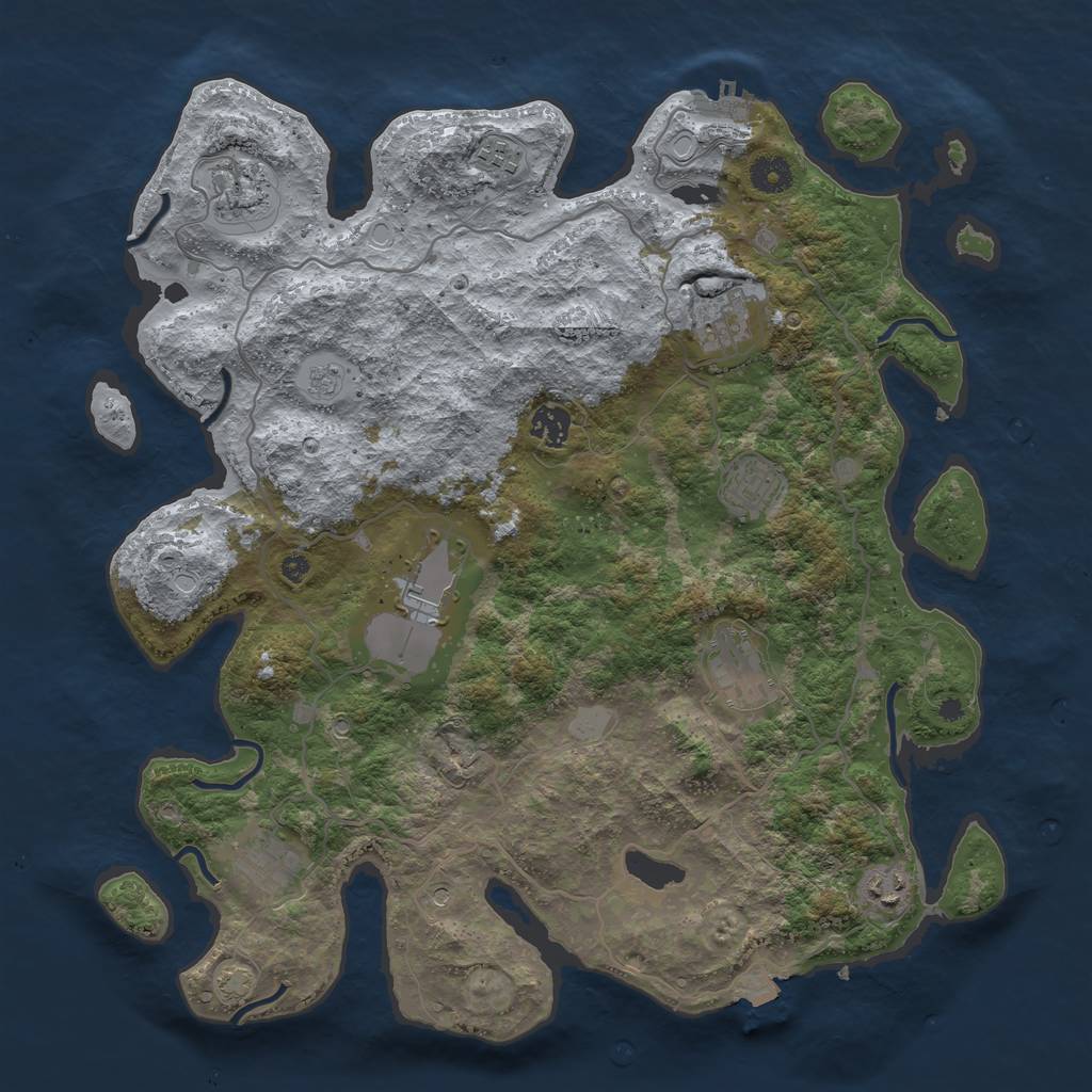 Rust Map: Procedural Map, Size: 4000, Seed: 61945852, 16 Monuments